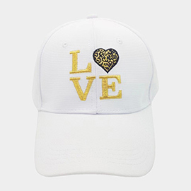 Love Message Leopard Patterned Heart Baseball Cap