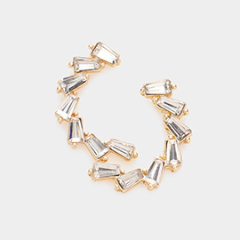 Tapered Baguette Stone Cluster Evening Earrings