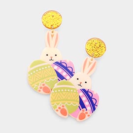Resin Easter Bunny Eggs Dangle Earrings