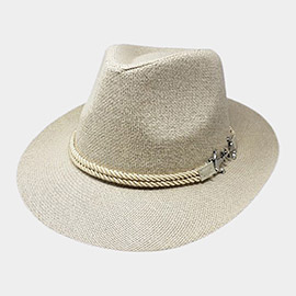 Anchor Band Accented Straw Panama Sun Hat