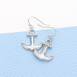 Mother of Pearl Anchor Dangle Earrings