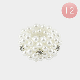 12PCS - Stone Pointed Pearl Hair Bands