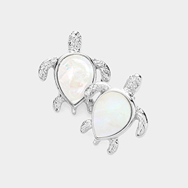 Mother of Pearl Turtle Stud Earrings