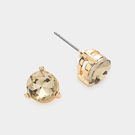 Round Stone Stud Evening Earrings