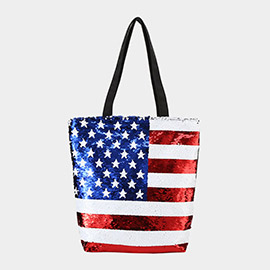 American USA Flag Sequin Shoulder Bag