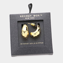 Secret Box _ 14K Gold Dipped Curved Metal Earrings