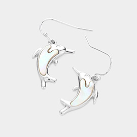 Mother of Pearl Dolphin Dangle Earrings