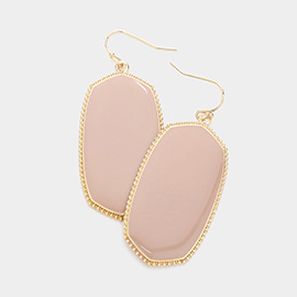 Enamel Hexagon Dangle Earrings