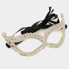 Rhinestone Pave Masquerade Mask