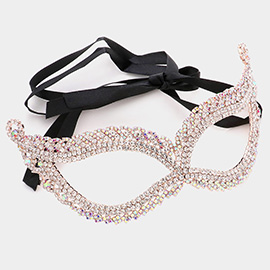 Rhinestone Pave Masquerade Mask