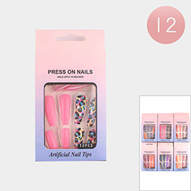 12Pack - Leopard Patterned Press on Nail Set