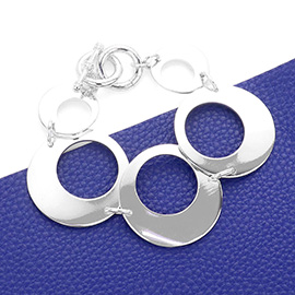 Open Metal Circle Link Toggle Bracelet