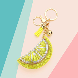 Bling Lemon Tassel Keychain