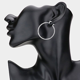 1.5 Inch Metal Hoop Pin Catch Earrings