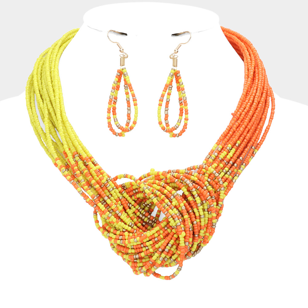 Seed Beaded Knot Necklace