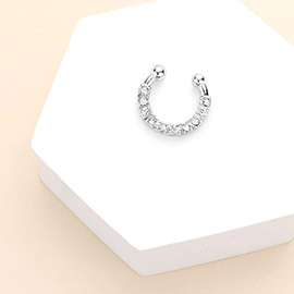 1PC - Stone Embellished Metal Nose Cuff