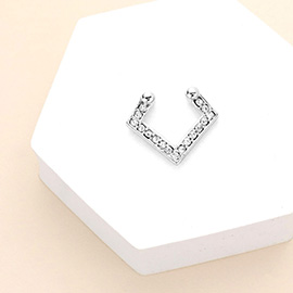 1PC - Stone Embellished Angled Metal Nose Cuff