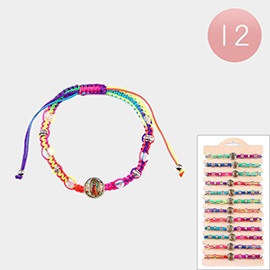 12PCS - Virgin Mary Accented Adjustable Bracelets