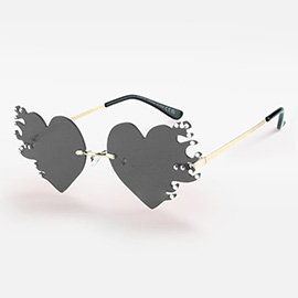 Stone Embellished Heart Sunglasses