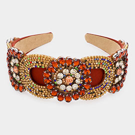Floral Multi Stone Embellished Headband