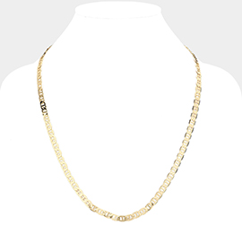 Gold Plated 24 Inch 4mm Mariner Metal Chain Necklace
