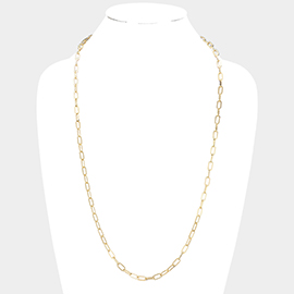 Gold Plated 30 Inch 5mm Link Metal Chain Necklace