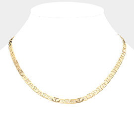 Gold Plated 18 Inch 6mm Mariner Metal Chain Necklace