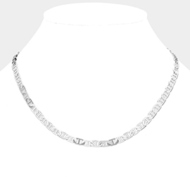 Silver Plated 18 Inch 6mm Mariner Metal Chain Necklace