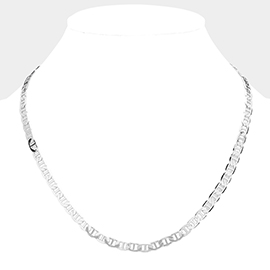 Silver Plated 20 Inch 6mm Mariner Metal Chain Necklace