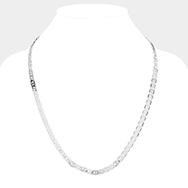 Silver Plated 24 Inch 6mm Mariner Metal Chain Necklace