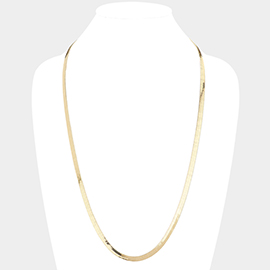 Gold Plated 30 Inch 6mm Herringbone Metal Chain Necklace