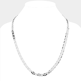 Silver Plated 24 Inch 7mm Mariner Metal Chain Necklace