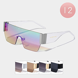 12PCS - Angled Visor Style Sunglasses