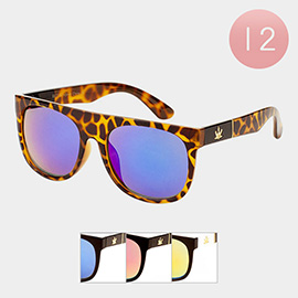 12PCS - Hemp Leaf Pointed Wayfarer Sunglasses