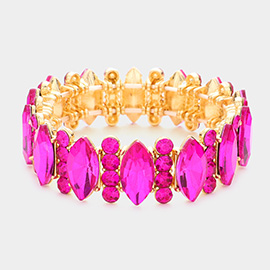 Marquise Stone Accented Stretch Evening Bracelet