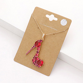 CZ Stiletto Heel Pendant Necklace