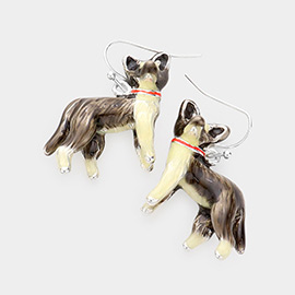 3D Dog Dangle Earrings