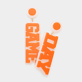 Game Day Texas College School Color Resin Message Dangle Earrings