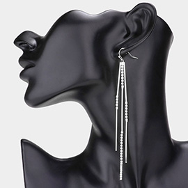 Rhinestone Metal Bar Link Dangle Earrings