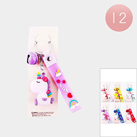 12PCS - Wish Message Unicorn Keychains