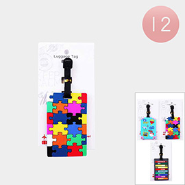 12PCS - Puzzle Suitcase Luggage Tags