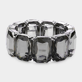 Emerald Cut Stone Stretch Evening Bracelet