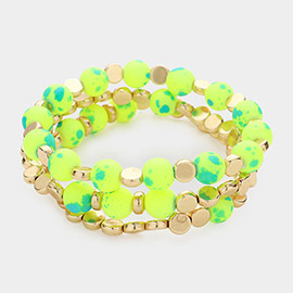 3PCS - Paint Splash Beaded Stretch Bracelets