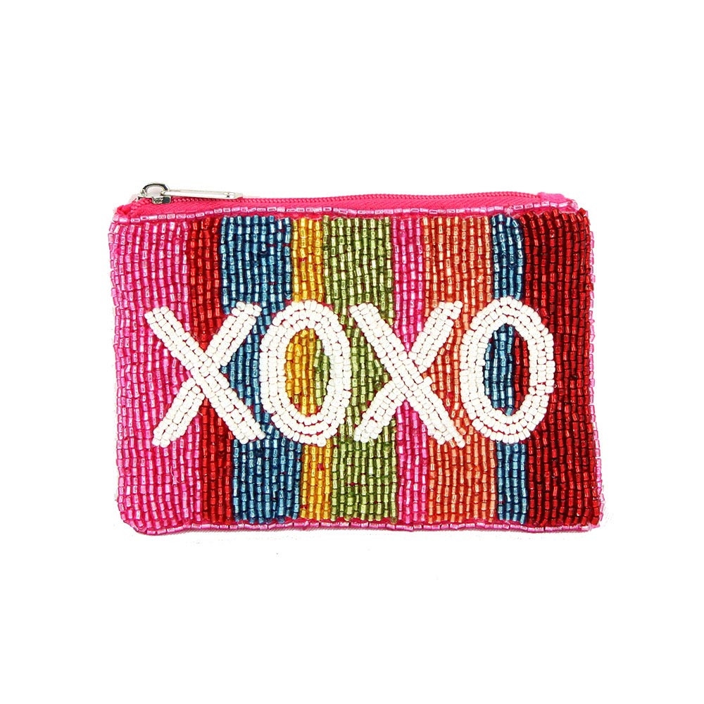 XOXO Beaded Coin Purse – The Blue Butterfly Boutique