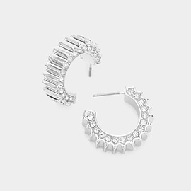 Rhinestone Embellished Hoop Earrings