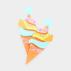 Glittered Resin Ice Cream Dangle Earrings