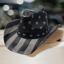 Star Patterned Straw Cowboy Hat