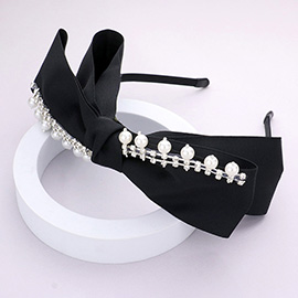 Pearl Stone Embellished Bow Headband