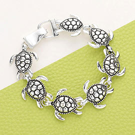 Metal Turtle Link Magnetic Bracelet