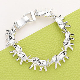 Metal Elephant Link Magnetic Bracelet